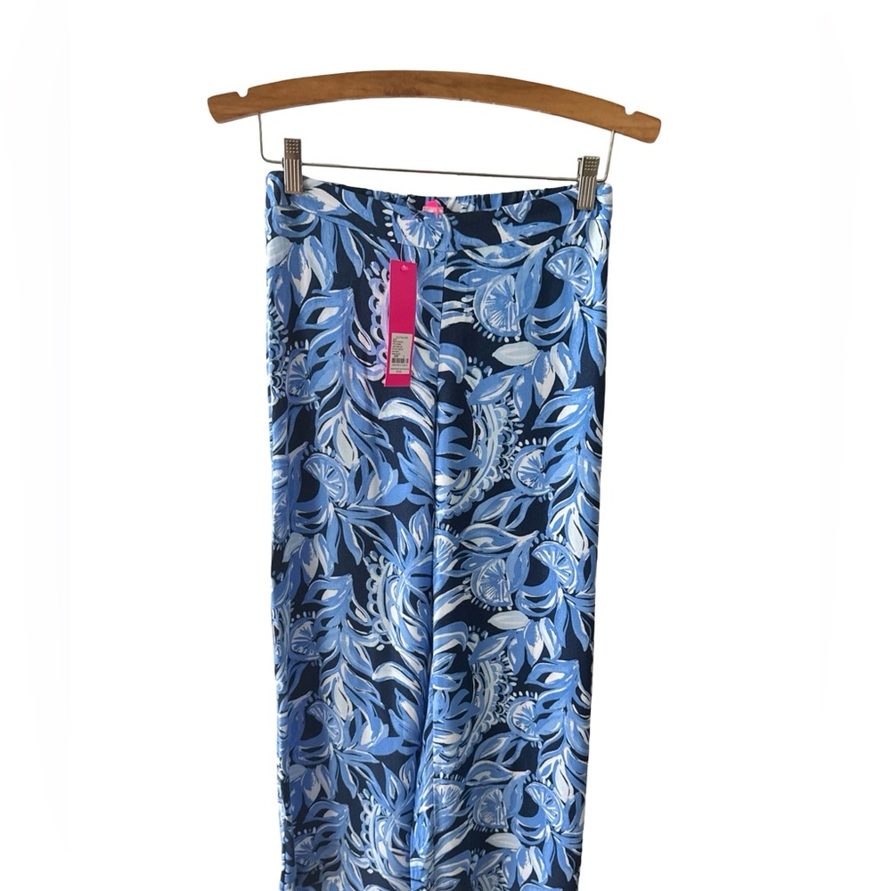 NWT Lilly Pulitzer Auria Top + Avery Crop Pant Sz 0 You’re The Zest Navy - Picture 6 of 9